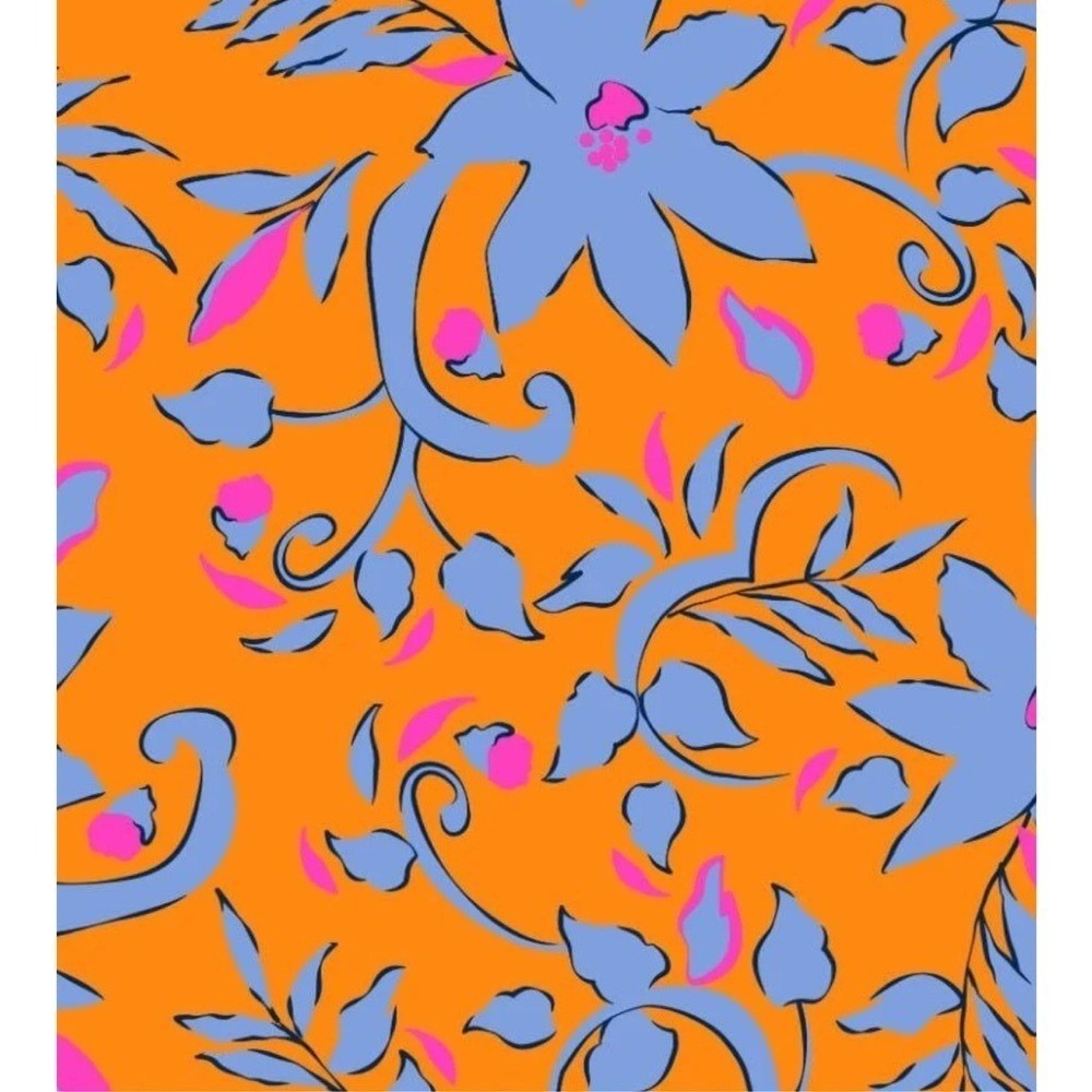Gretchen Scott Orange Blue Pink‎ Viviers Full Bloom Floral Print Midi Dress XXS - Picture 8 of 12
